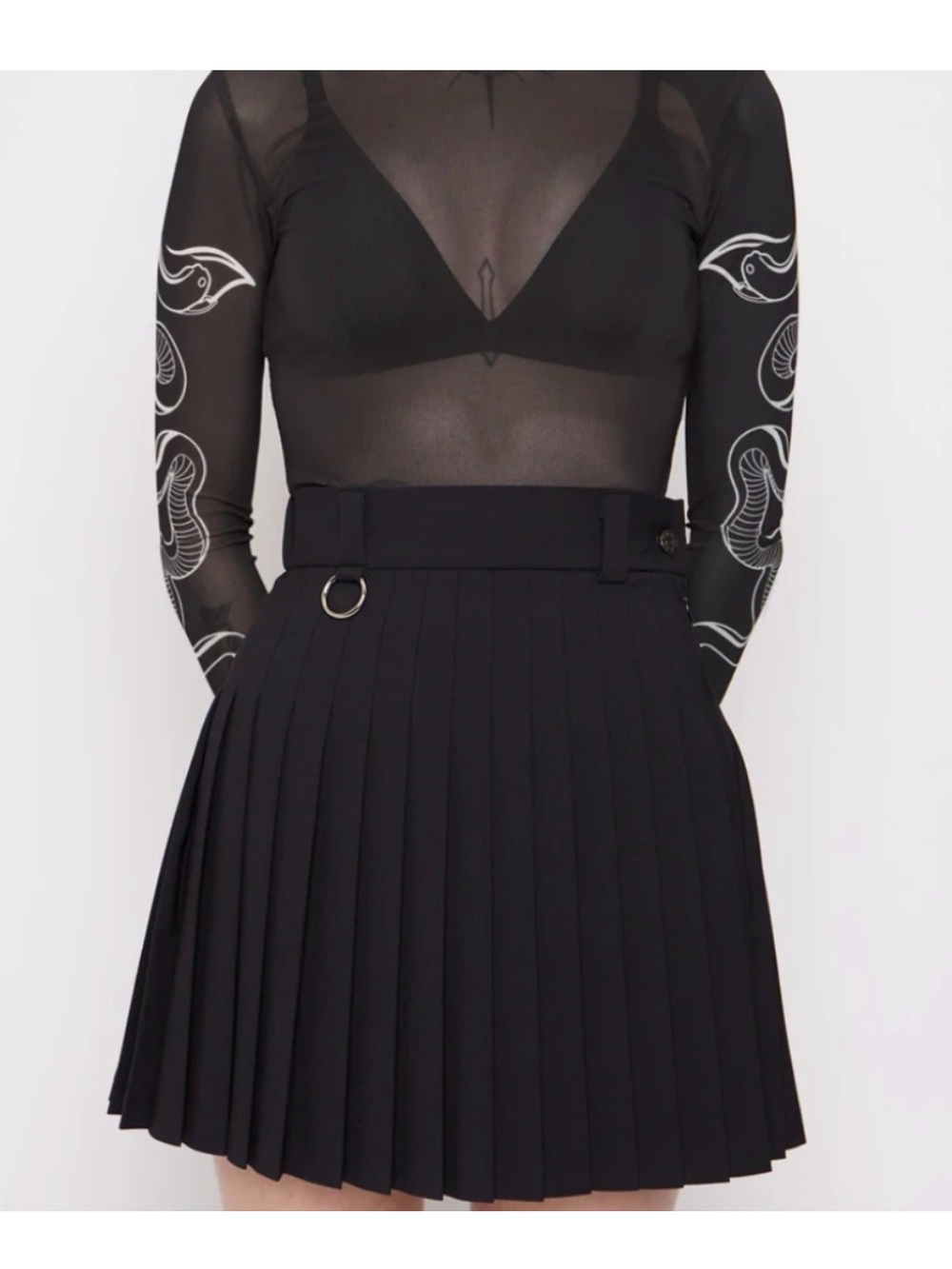 Mary Wyatt Rochelle Pleated Mini Skirt - Picture 2 of 16